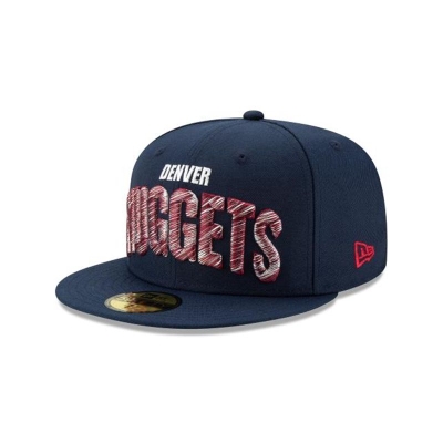 Denver Nuggets Gorra | New Era NBA Raised Threads 59fifty Fitted Cap Mexico - Azules
